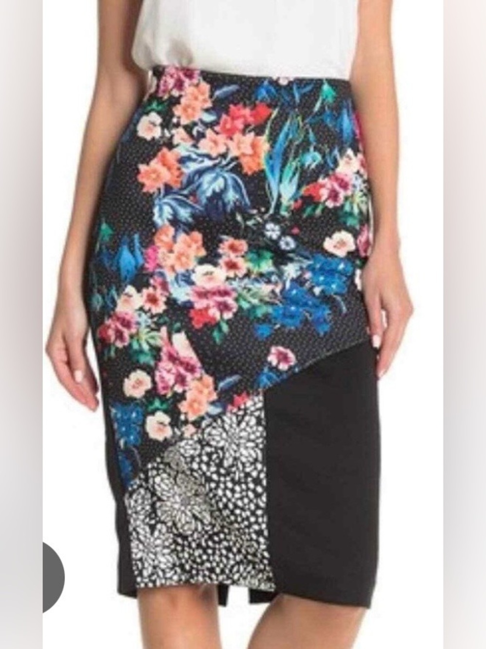Nicole Miller Layered Pencil Skirt - Black Multi